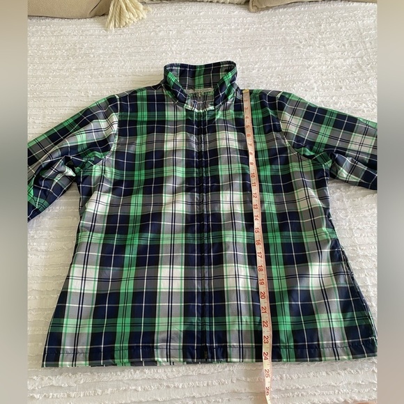 Tommy Hilfiger Coat Jacket Green Blue Plaid Golf Wind Breaker size Medium - Picture 10 of 11